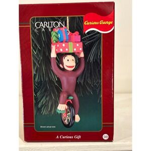 Carlton Cards Curious George Unicycle Christmas Ornament 1998 A Curious Gift Box